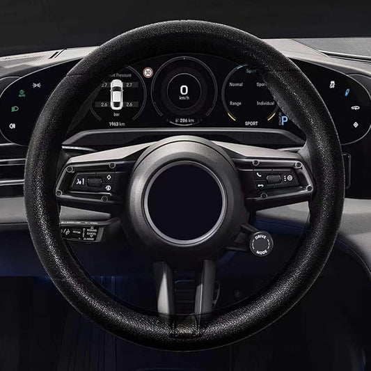 Car Steering Wheel Cover, Silicone Non-Slip Steering Wheel Protector, 13/14/15/16 inch Ultra Thin Steering Wheel Protective Covers for Women Men, Universal Vehicle Accessories (Black)