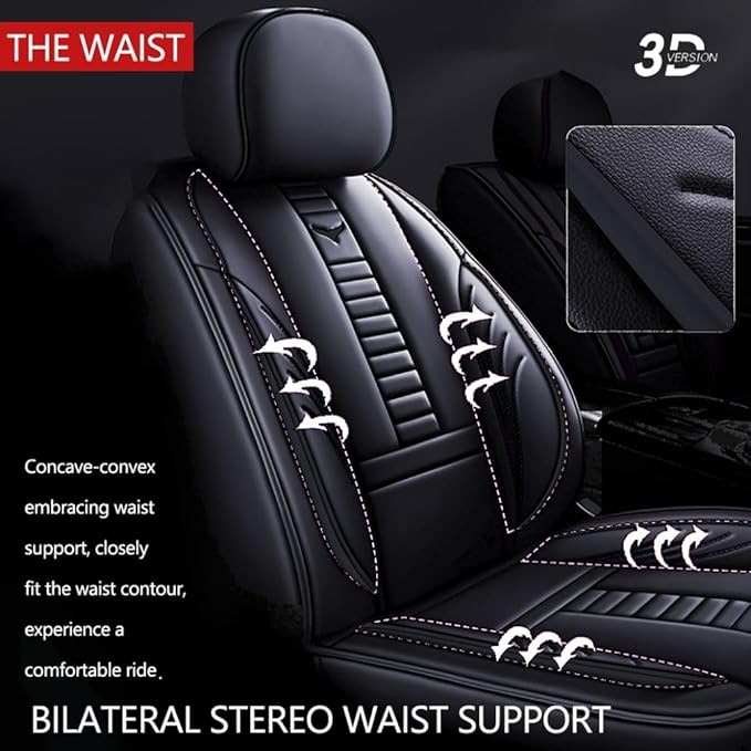 for Toyota RAV4 2008-2025 Car Seat Covers, Full Coverage Customized Seat Covers Premium Leather Waterproof Stain-Resistant Easy to Install (Full Set, Black)