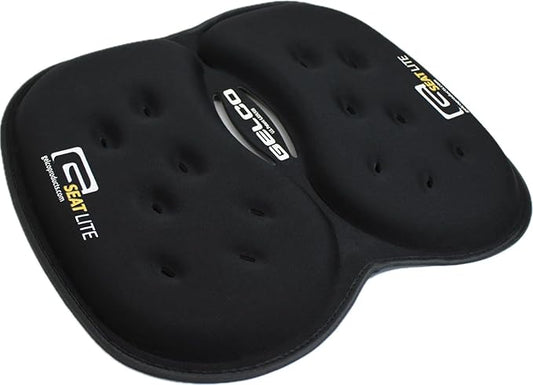 GSeat Lite Travel Gel and Foam Cushion - for Back Pain, Sciatica, Pressure Relief, and Tailbone Discomfort - Promotes Healthy Posture - Ergonomic Comfort - for Car, Commute, Airplane and Travel