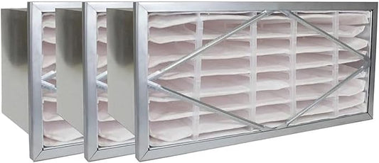 Filterbuy 24x24x12 Air Filter Header (3-Pack), Rigid Cell Filters HVAC (Actual Size: 21.75 x 21.75 x 11.38)