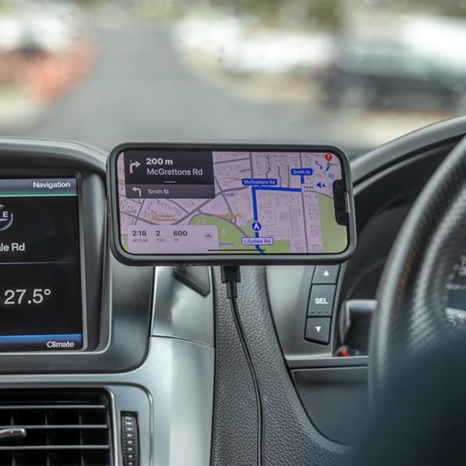 Quad Lock Adhesive Dashboard/Console Car Phone Holder Kit with MAG Wireless Charging Head V2 and MAG Phone Case for iPhone 14 Plus