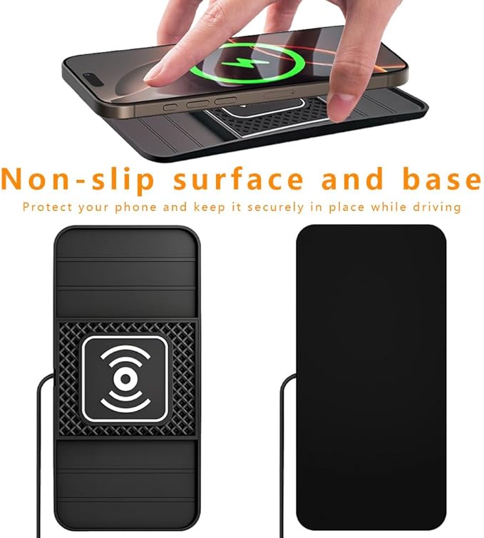 Wireless Charging Pad for Car for Ford F-150 Lightning 2022-2025, DIY Trim-to-Fit Slim Non Slip Fast Charger Car Wireless Charging Pad 30CM Cable,B 30cm USB Plug Cable