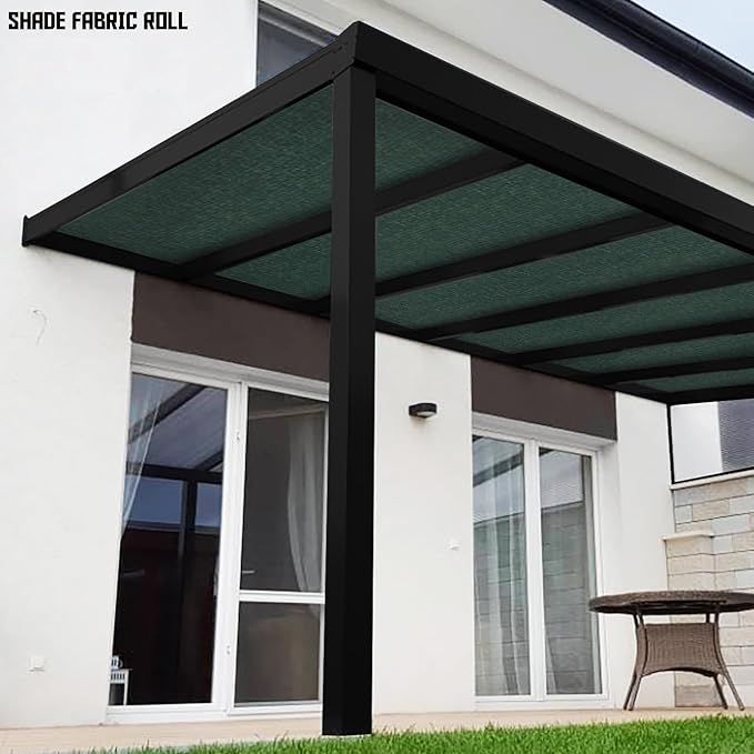 TANG Sun Shade Fabric Roll 8'x61' Shade Cloth for Garden Dark Green HDPE Mesh Shading Pergola Cover Replacement Canopy, 95% Blockage Sunshades for Outdoor Patio Backyard Plant