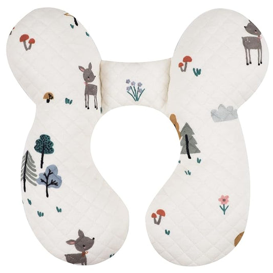 Baby Travel Pillow Upgraded, Soft Baby Head Support Pillow for Newborn Toddler, Babies Neck Car Seat, Pushchair and Strollers, Deer