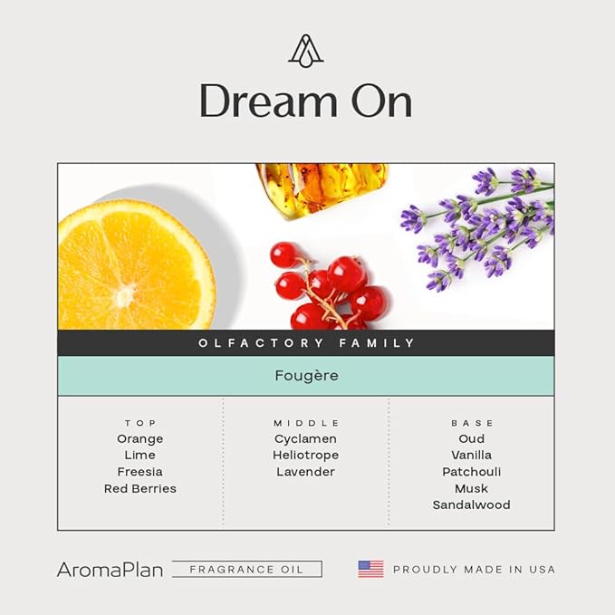 AromaPlan Hotel Scents Dream On 5 Fl Oz (2 Pack), Luxury Aroma & Hotel Fragrance Diffuser Oil- Hotel Diffuser Oil for Aromatherapy- USA Made, Bigger Bottle, Bolder Aroma & Longer Lasting