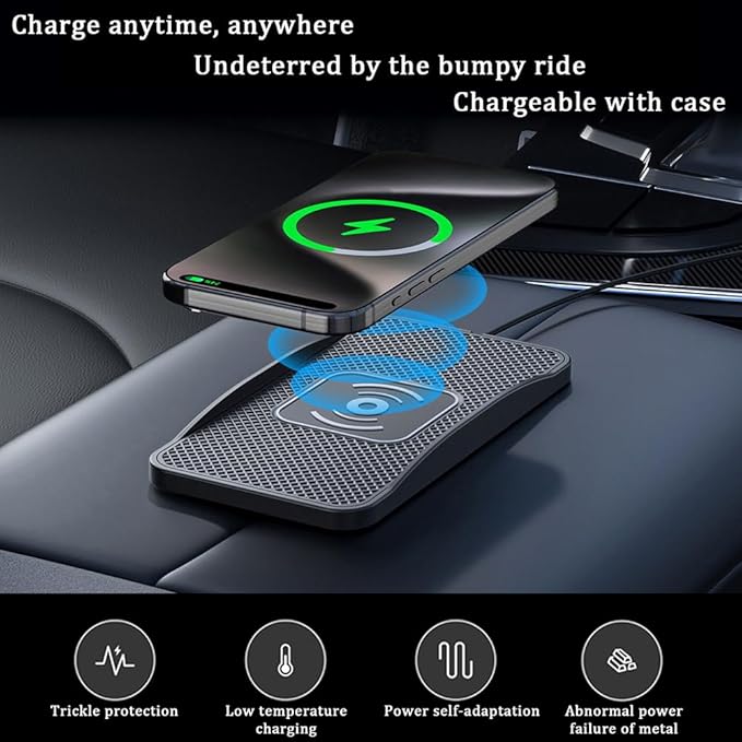 Wireless Car Charger Pad for Subaru Crosstrek 2013-2026, Type-C/USB 20W Car Wireless Charger Non-Slip Phone Charging Pad Car Accessories,A 30cm Cable Type-C Plug