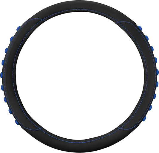 Motor Trend FlexGrip Blue Steering Wheel Cover for Cars – Standard 15 inch Car Steering Wheel Cover, Steering Wheel Protector for Auto Truck Van SUV