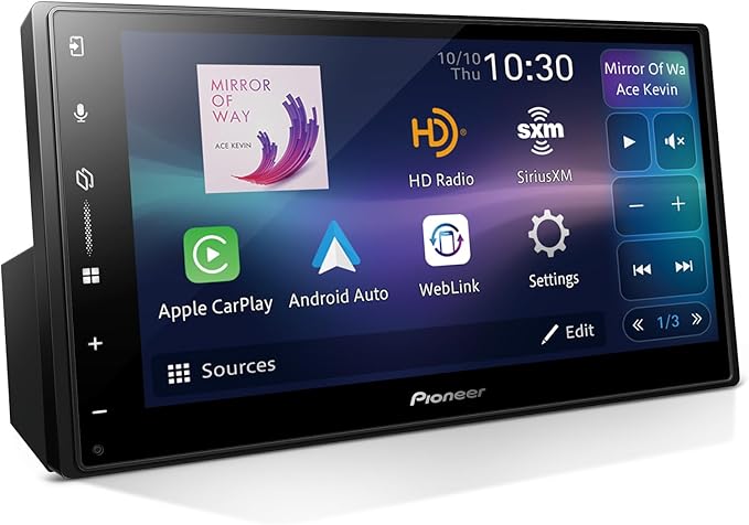 Pioneer DMH-2000NEX 6.8" Double Din Multimedia Digital Media Receiver, Wired Apple CarPlay and Android Auto, Bluetooth, Backup Camera Compatible, Touchscreen, One Touch Navigation