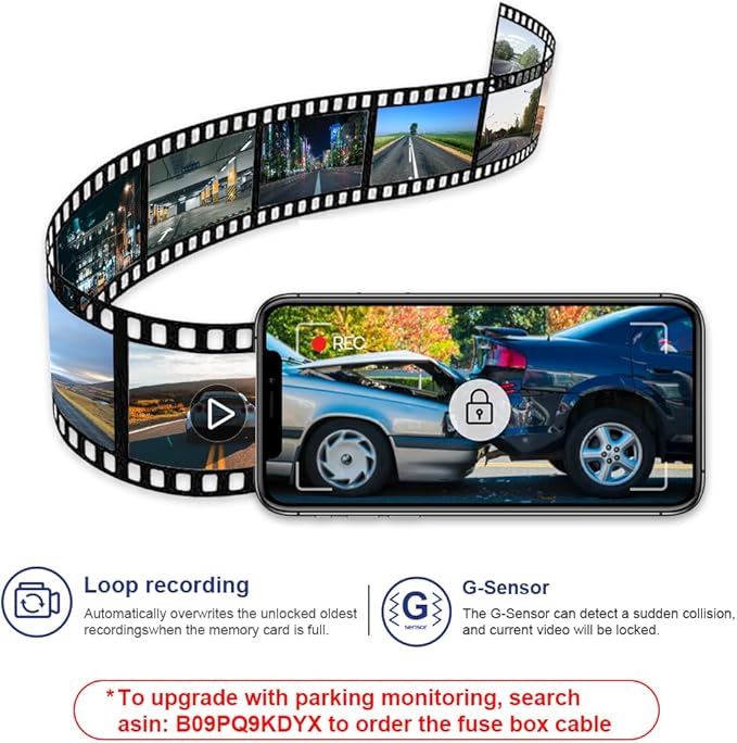 Fitcamx Front 2K+Rear 1080P Dash Cam Adapts for Toyota Highlander 2020-2026 & Highlander Hybrid (Gen4/UX70), OEM Style, Dual HD Video, WiFi & APP, Loop Recording, G-Sensor, Easy to Set, 64GB Card