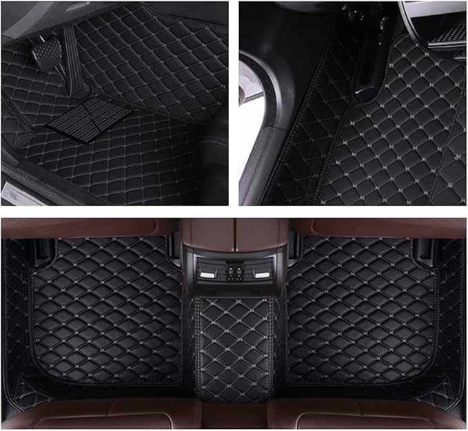 MELKEN Custom Fit Leather Car Floor Mats for 95% of Cars Full Coverage Floor Liners Car Mats (Beige)