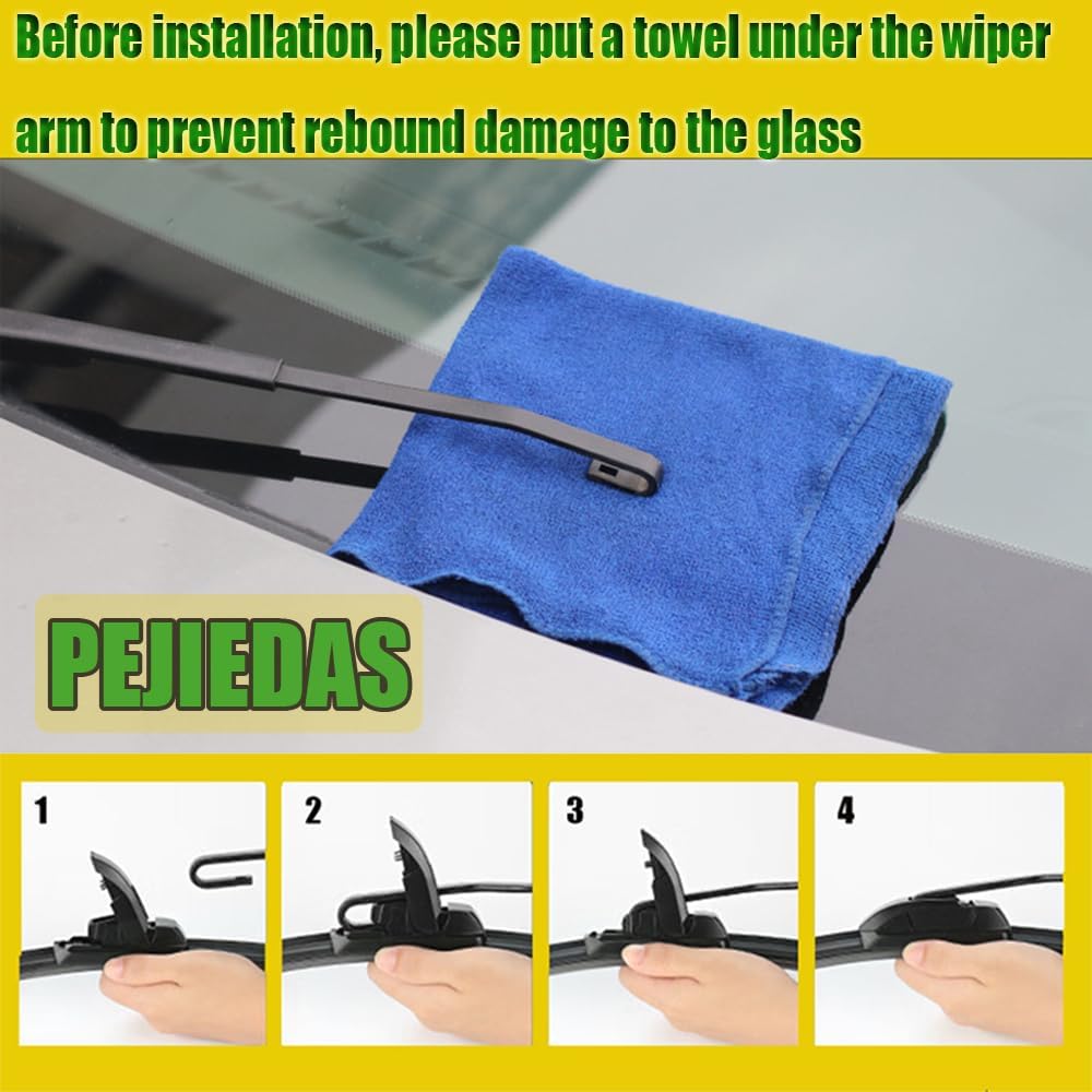 OEM Quality Front Wiper Blades, Replacement for 2016-2020 Chevrolet Spark,2016,2012-2019 Fiat 500,2012-2019 Nissan Versa, OE Original Style (24 Inch + 14 Inch Front Wiper Blades)