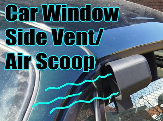 Universal Car Window Side Air Scoop Vent Intake with Adjustable 25-Degree Rotating Outlet Cap, Left and Right Versions Included (Left Side)