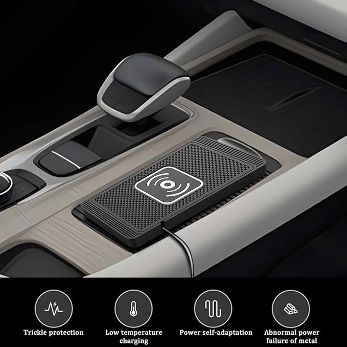 Wireless Car Charger Pad for Nissan Armada Ariya Juke Kicks Murano Pathfinder Rogue Xterra 2000-2026, Type-C/USB 15W Car Wireless Charger Non-Slip Cordless Charging Mat Car Accessories