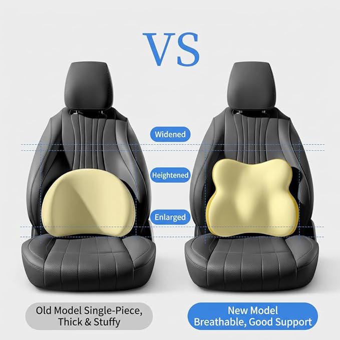 Car Headrest Pillow & Lumbar for Audi RS5 F5 B9 8T3 B8 Coupe/Cabriolet 2017-2024, Car Seat Neck Pillow Back Support, Breathable All-Season Automotive Seat Cushions, 2PCS,C Dual Gray
