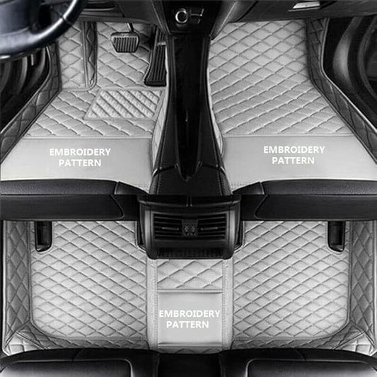 Custom Car Floor Mats for 96% Sedan SUV Sports Car Protection Full Coverage Pads Anti-Slip Leather Floor Lining All Weather Car Floor Mats (Grey)