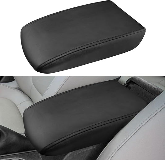 INTGET Car Center Console Armrest Cover for VW Volkswagen Jetta Accessories 2012 2013 2014 2015 2016 20172018 Middle Arm Rest Seat Box Cover Elbow Cushion Pad (Black, 2012-2018 A Version)