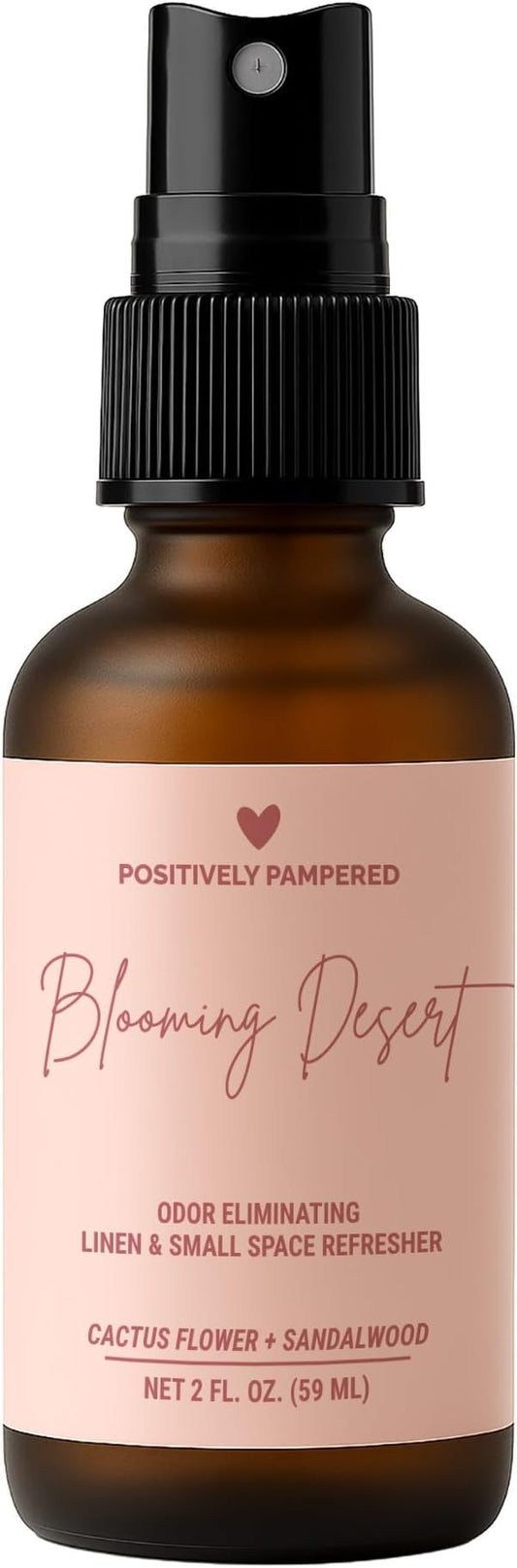 Blooming Desert Luxury Small Space Air & Linen Freshener Spray - Cactus Flower + Sandalwood - Designer-Inspired Home Fragrance - Non Toxic Room Spray + Odor Eliminator - 2 oz Travel Size