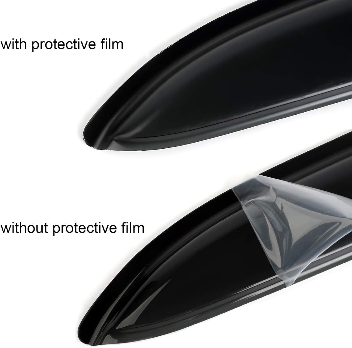 Side Window Wind Deflector, 2pcs Out-Channel Tape-On Dark Smoke Rain Guards Set, Window Visor fit for 2003-2007 Honda Accord 2-Door Coupe 92349
