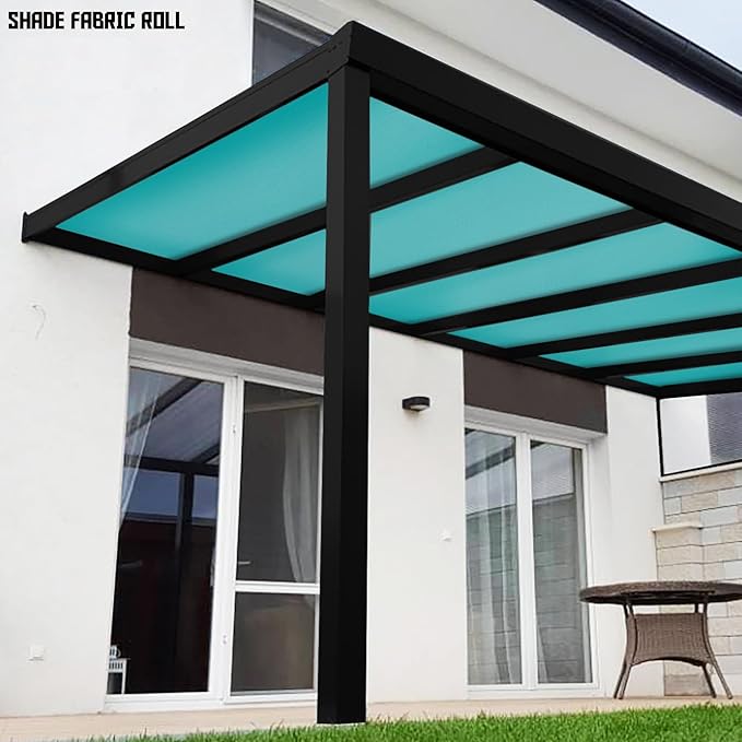 TANG Sun Shade Fabric Roll 8'x82' Shade Cloth for Garden Turquoise Green HDPE Mesh Shading Pergola Cover Replacement Canopy, 95% Blockage Sunshades for Outdoor Patio Backyard Plant