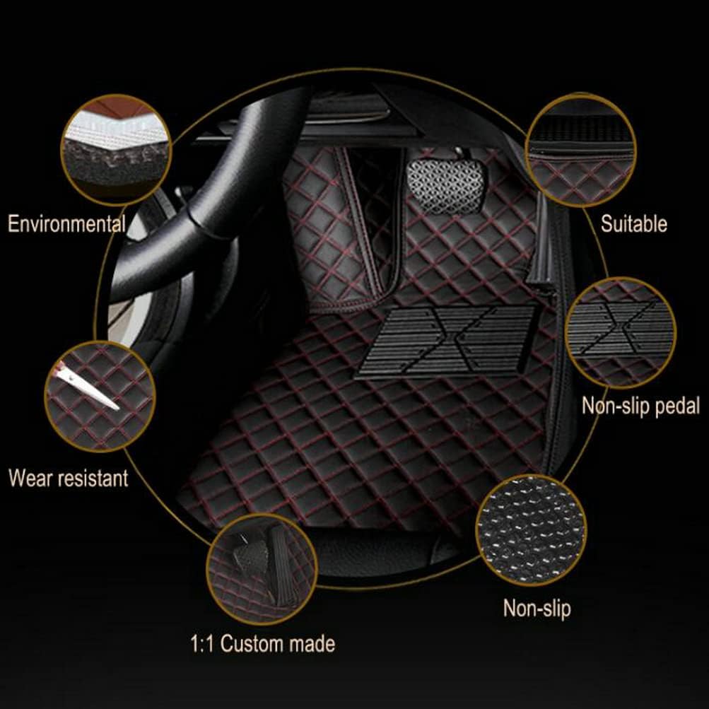Custom Colors Car Floor Mats Black Pink for 99.9% Sedan SUV Sports， All-Weather Liners Car Floor mat，Luxury Leather Automotive Floor Mats (Wine Red,3D Floor Mats)