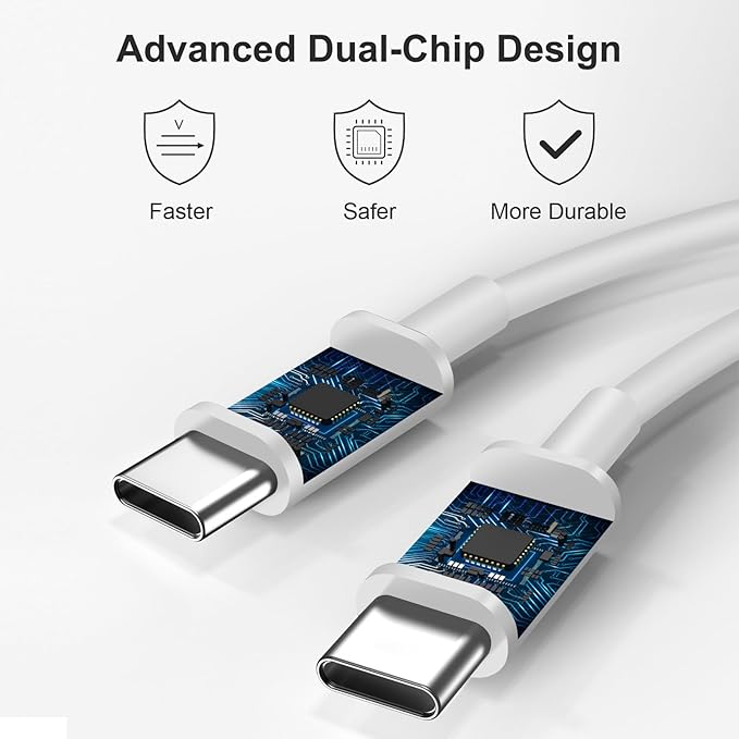 45W Type C Charger, 10FT USB C Charger 2-Pack iPhone 15 16 Charger with iPhone 16/16 Plus/16 Pro/16 Pro Max/iPhone 15/15 Pro Max/iPad Pro/AirPods/Galaxy S25 S24 S23 S22 S21,Android Charger(White)