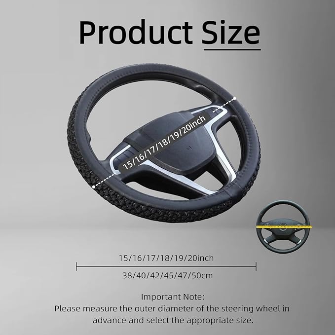 15“16”17“ 18”19“20 Inch Ice Silk Ventilation Multi-Style Comfy Grip Steering Wheel Cover for Truck, Bus, Big Rig Trucker,SUV， Anti-Slip Design 16-20 Inch (Brown, 20 inch)