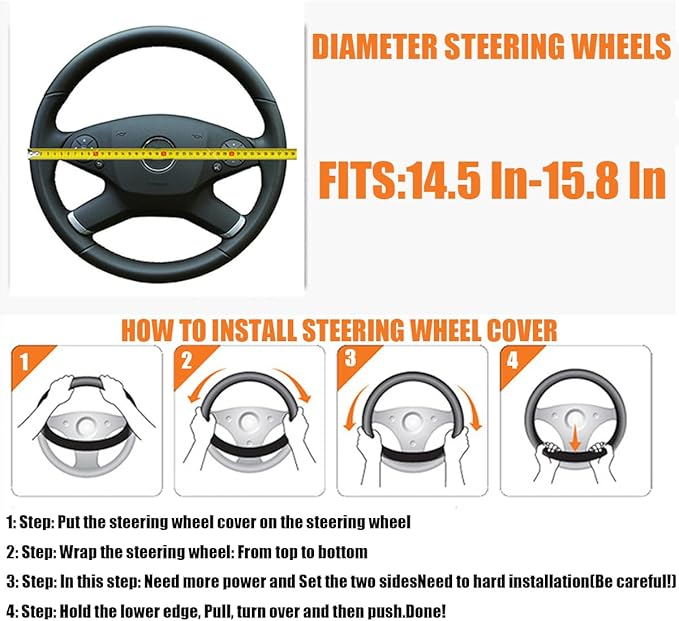 Steering Wheel Cover, Car Silicone Steering Wheel Protector, Anti-Slip Soft Odorless Wheel Covers, Universal 14-15 Inch Steering Wheel, Automotive Interior Accessories (Sky Blue)