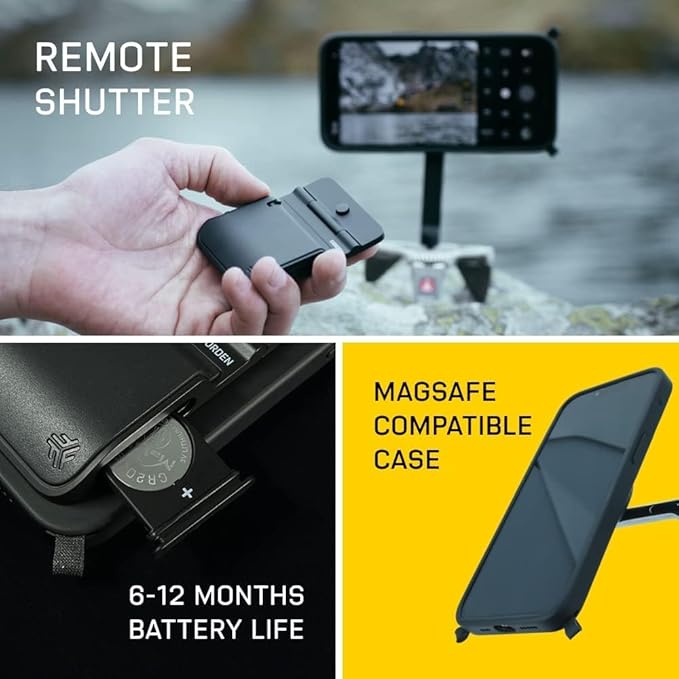 FJORDEN Pro Bundle for iPhone 16 Pro Max - Includes Fjorden Camera Grip, (MagSafe Compatible) iPhone Case, Black Rope Strap & Carry Case - Shoot Like A Pro with Your iPhone