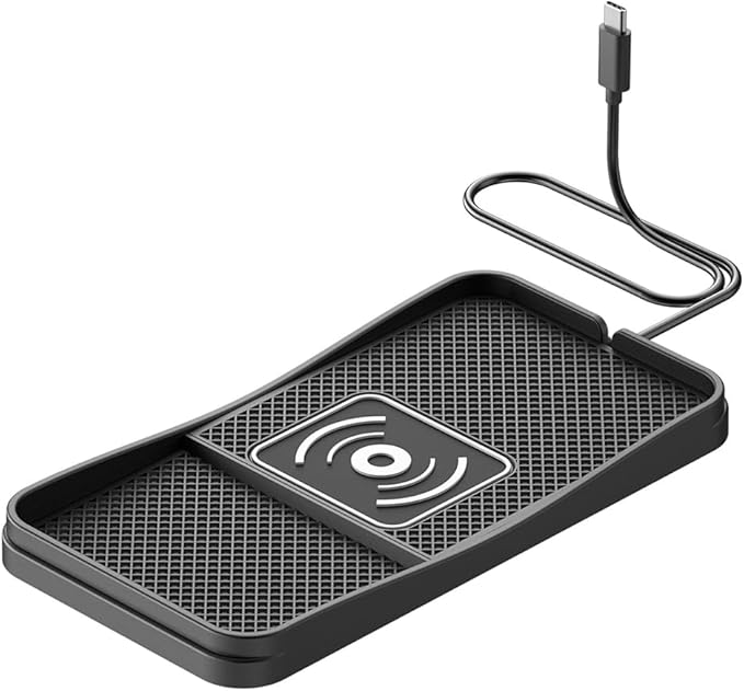 Car Wireless Charger Pad for Chevrolet Trailblazer 2002-2009 2021-2026, Type-C/USB 20W Fast Wireless Car Charger Pad Non-Slip Cordless Charging Mat,A-30cm Cable Type-C Plug