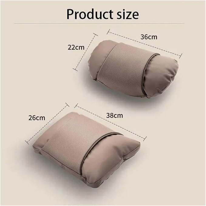 1/2PCS PU Leather Car Neck Pillow & Lumbar Support Cushion, Breathable Universal Seat Headrest Waist Pad, Soft Support Cushion for Daily Driving and Travel(F Style)