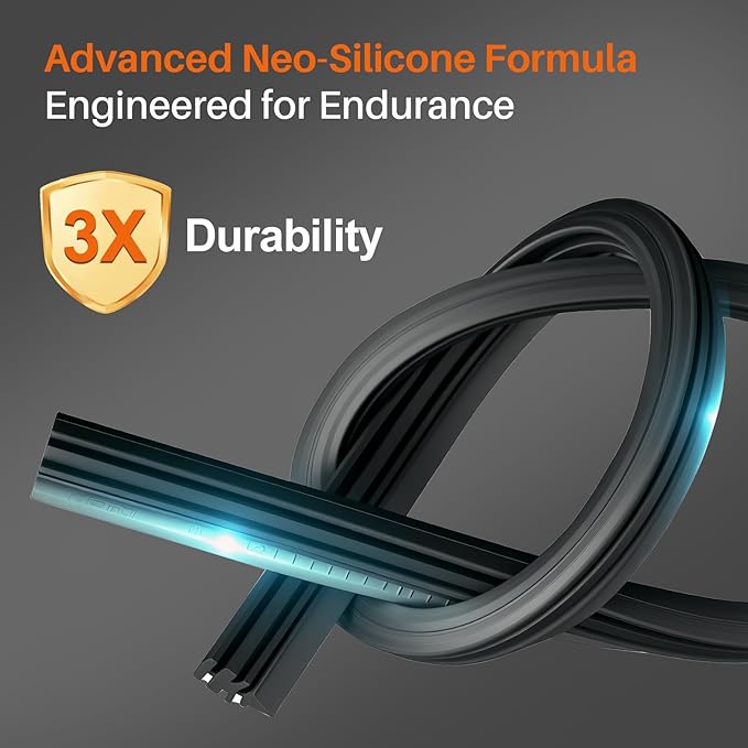 DOG TAIL Water Repellent Silicone Wiper Blades 24" 21" Set with Multiple Adapters and 2 Refills, Automotive Replacement Front Windshield Wiper Blades for My Car with Water Repellency Formula DropClear