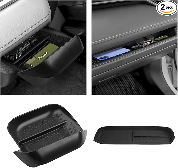 Autorder 2PCS Center Console Organizer for 2019-2025 Toyota RAV4 Accessories ABS Driver Drawer Storage Box Silicone Glove Box Organizer Center Console Insert Tray with Anti-Slip Surface