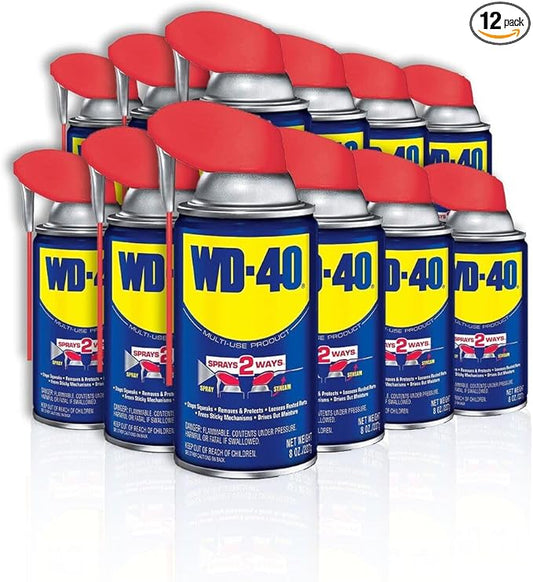 WD-40 Multi-Use Product with Smart Straw Sprays 2 Ways, 8 OZ [12-Pack]