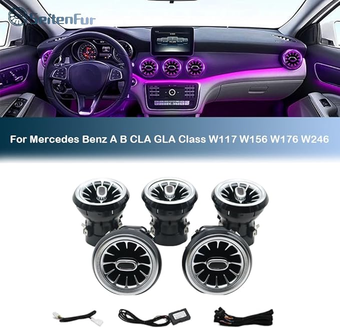 12 Colors Air Vent LED Ambient Light Atmosphere Lamp For Mercedes Benz W117 CLA-Class