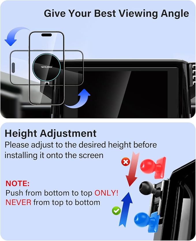 SKYLOTEC Phone Holder for BMW X1 2016-2022/X2 2018-2023 Accessories 10.25-Inch Screen Fixed Clip, Car Magnetic Phone Mount Compatible with MagSafe, Strong Magnets 15W Wireless Charger Cell Phone Base