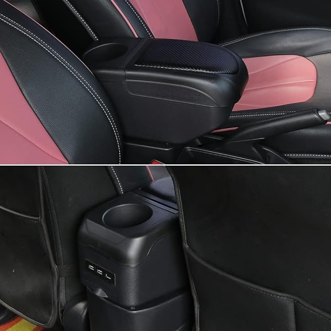 AULPHIKE Compatible with Nissan NV200 Armrest Center Console Organizer Armrests Double Layer Storage Space with USB Ports