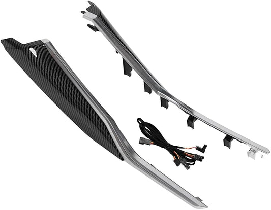 LED Ambient Light Center Console Trim Kit, Carbon Fiber Look Appearance Interior Decor Lighting for Vehicles 3/4 Series G20 G22 G23 G26 & M3 M4 G80 G82 G83 LHD 2019 (Carbon Fiber Pattern)