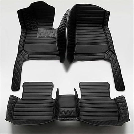 Custom Car Mats All Weather Fit Automotive Floor Mats PU Leather Protector Mat for Most Sedan, SUV, Truck Floor Mats (All with Black)
