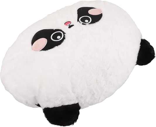 Lumbar Support Pillow for Car Seat Cushion with Cartoon Panda Cover, Plush Back Rest for Driver and Office Chair, Soft Airplane Neck Pillow for Lower Back Relief