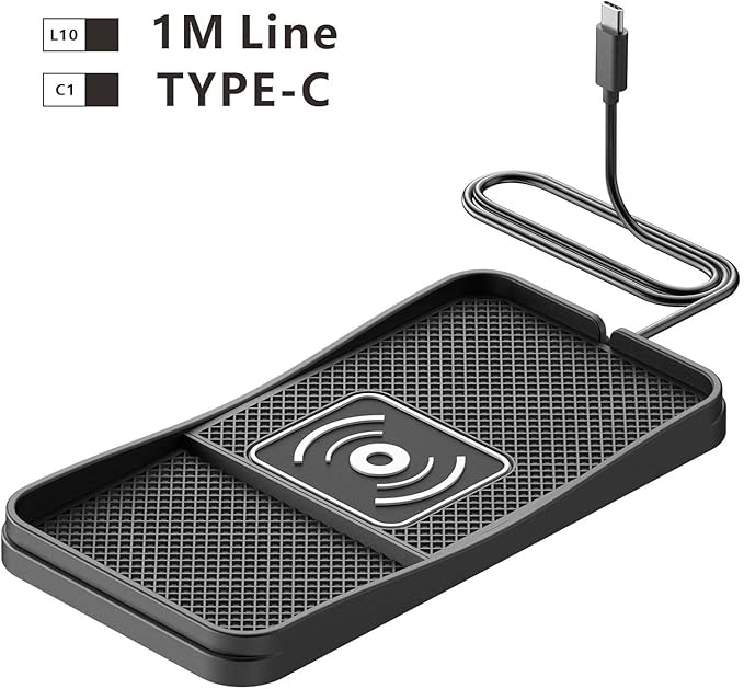 Car Wireless Charger Pad for Chrysler Prowler 2002, Fast Car Wireless Charging Pad for Car Center Console, Non Slip Charging Mat,1M-Type C