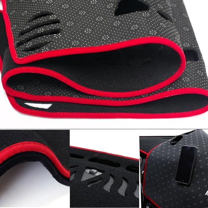 Dash Covers for Jeep-Grand Cherokee 2021-2023,Polyester Car Dashboard Cover,Dash Board Protecter Cover,Interior Car Dash Board Covers Mat,Red