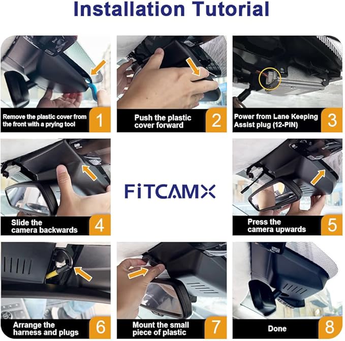 Fitcamx 2K Dual Dash Cam for 2021-2025 Hyundai Elantra SE SEL Limited N Line Blue Manual (AA000), OEM Style, Front 1440P+Rear 1080P Video, WiFi & APP, Loop Recording, G-Sensor, Easy to Use, 64GB Card