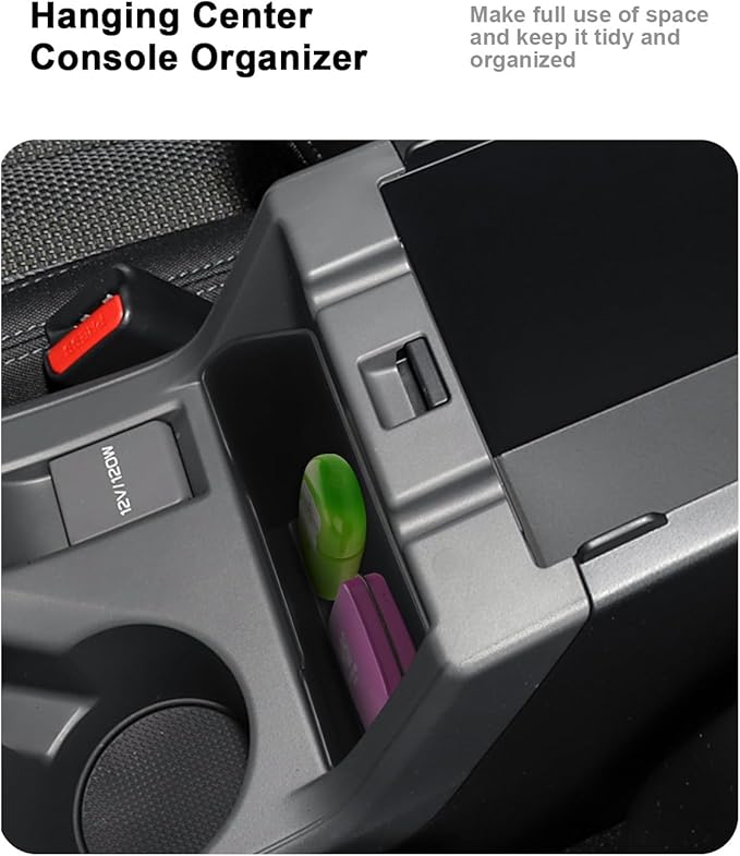Center Console Organizer Set For 2024-2026 Subaru Crosstrek/Hybrid - 4 Pcs Double-Layer Armrest Box Organizer + Hanging Organizer + Cup Holder + Wireless Charging Area Mat For Crosstrek Accessories