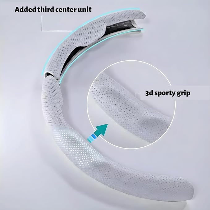 Car Steering Wheel Cover, Nappa Leather 15 Inch Snap-On 3PCS Set Vehicle Steer Wheel Wrap Protector, Non-Slip Automotive Interior Protection Accessories, Universal Fit (Pink)