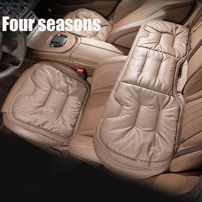 2026 New Skin-Friendly & Dirt-Repellent Leather Seat Cushions, Ergonomic Memory Foam Lumbar Support, Non-Slip Breathable Cover, Removable Washable, Ideal for Drivers & Office Long Sitting (brown)