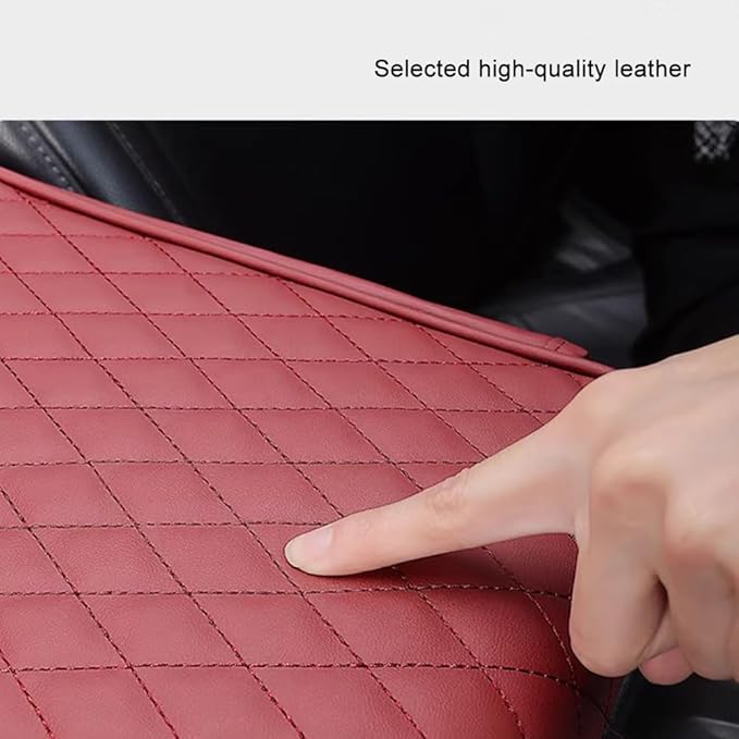 Car Armrest Pad for Ford Bronco Sport (CX430) 2021 2022 2023 2024 2025 2026 Leather Armrest Box Mat Center Console Cushion Pad Universal Armrest Seat Box Cover Protector,Red