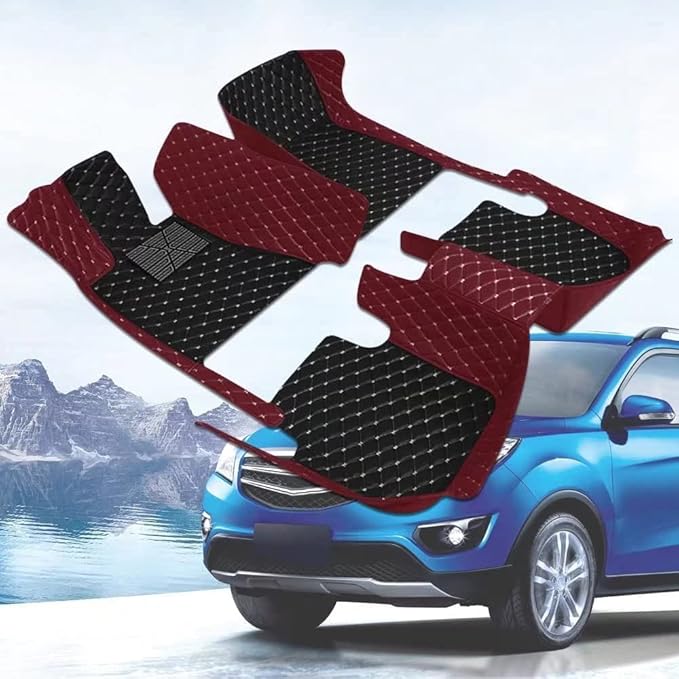 Custom Car Floor Mats for 96% Sedan SUV Sports Car Protection Full Coverage Pads Anti-Slip Leather Floor Lining All Weather Car Floor Mats (Beige)