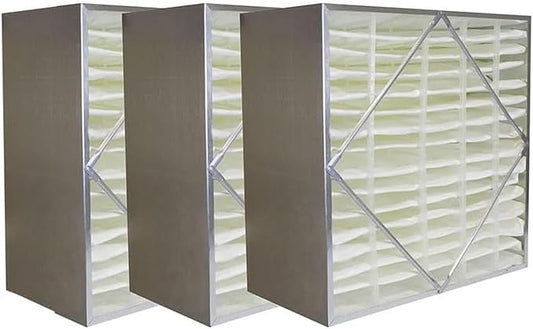 Filterbuy 24x24x12 Air Filter No Header (3-Pack), Rigid Cell Box Filters HVAC (Actual Size: 23.38 x 23.38 x 11.38)