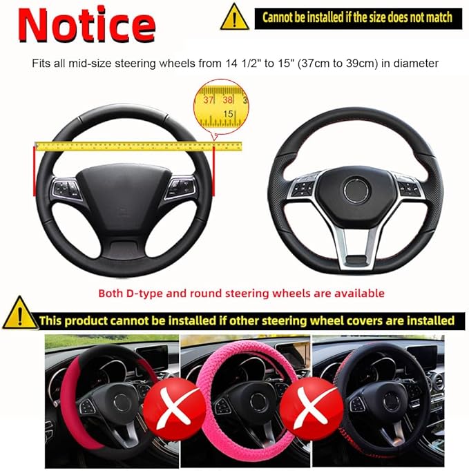 Hiflyer Car Steering Wheel Cover Women & Men, Universal 14.5-15 Inch Steering Wheel Covers, Soft Microfiber Car Wheel Cover Car Stuff Car Accessories Interior (Orange)