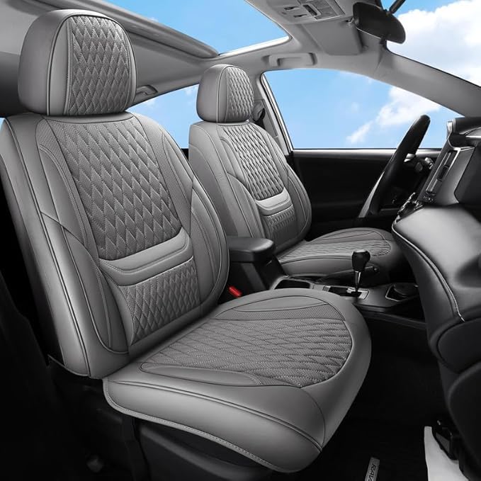 Car Seat Covers Full Set Custom Fit for Buick Envista 2024-2026 - Premium Faux Leather with Lumbar Support | Breathable, Waterproof, Anti-Slip, Durable (Gray,Full Set)